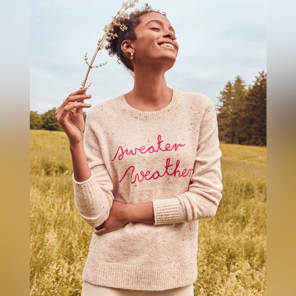 LOFT “Sweater Weather” Speckled Knit Pullover in light pink, XS 🩷 - Picture 1 of 8